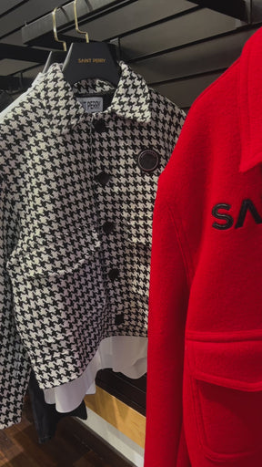 Houndstooth Boxy Fit Jacket