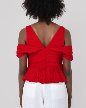Usha Poplin Peplum Top