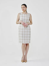 Sleeveless Sheath Tweed Dress