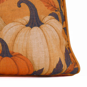 Spooky Linen Lumbar Piping Pillow Cover - Ghost Black Cat
