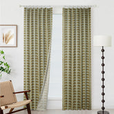 Unique Block Print Thick Linen Window Curtain - Garud