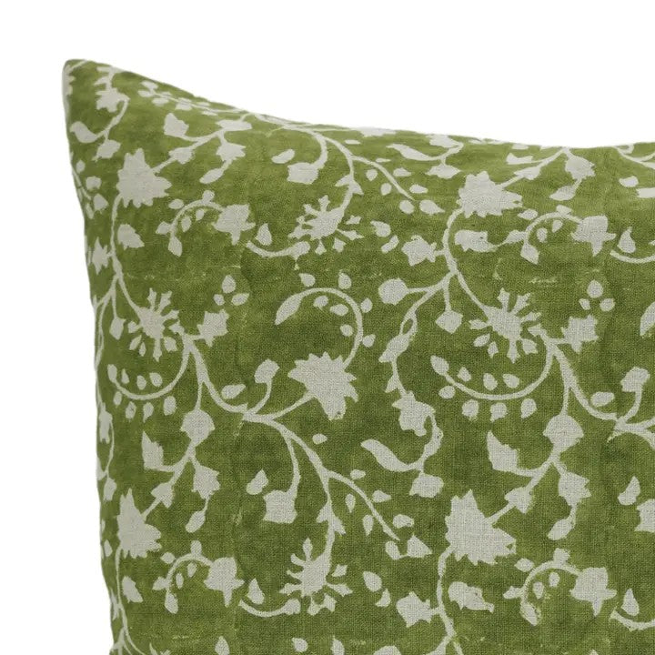 Bohemian Handmade Block Printed Pure Linen Cushion Cover - Firoza