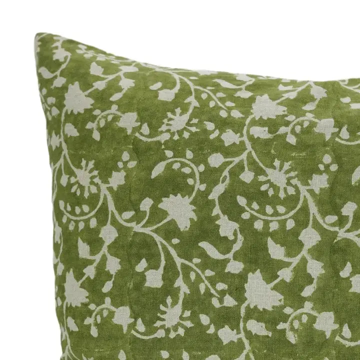 Bohemian Handmade Block Printed Pure Linen Cushion Cover - Firoza