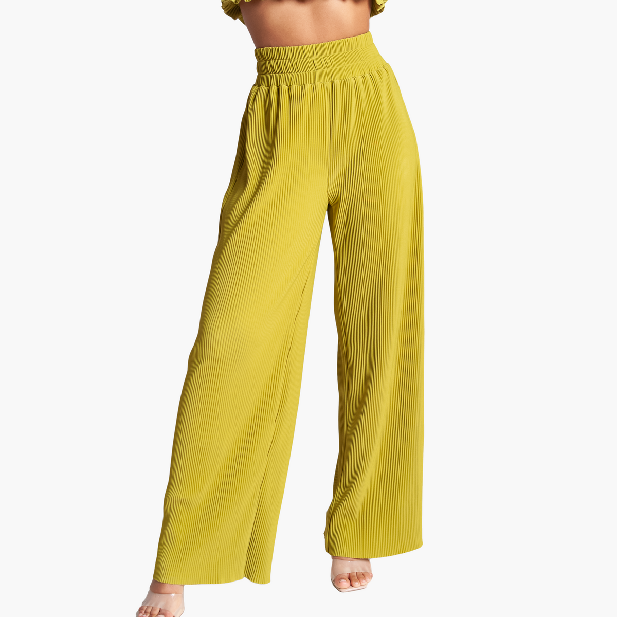High Waisted Pleated Wide Leg Pants