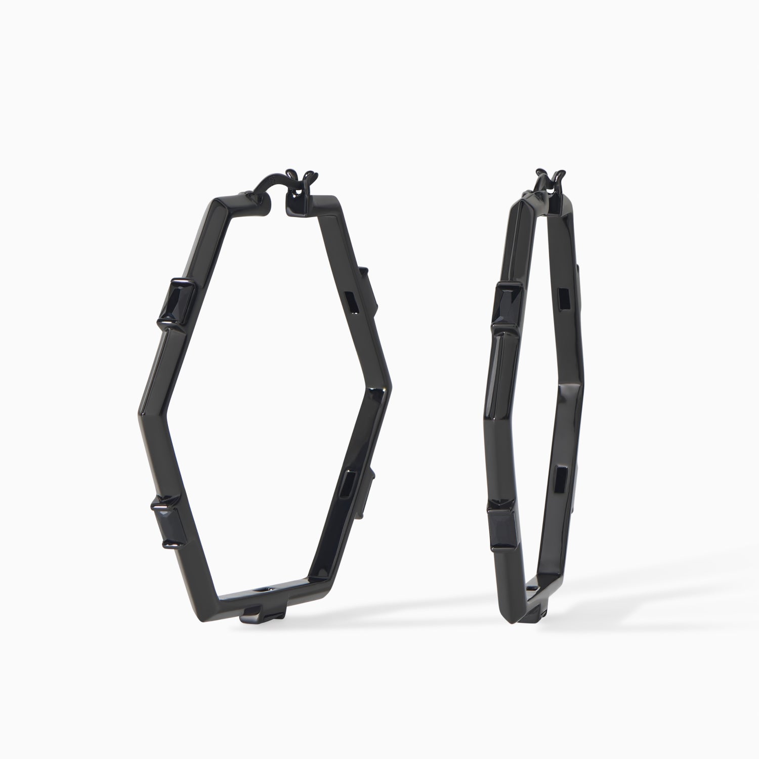 The Claire Hexagon Hoop Earrings - Large