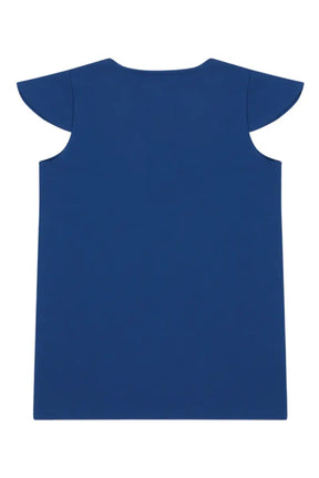 Mixed Up Clothing Girls Burda Tunic & Short Set - Sodalite Blue/Jacquard Stripe