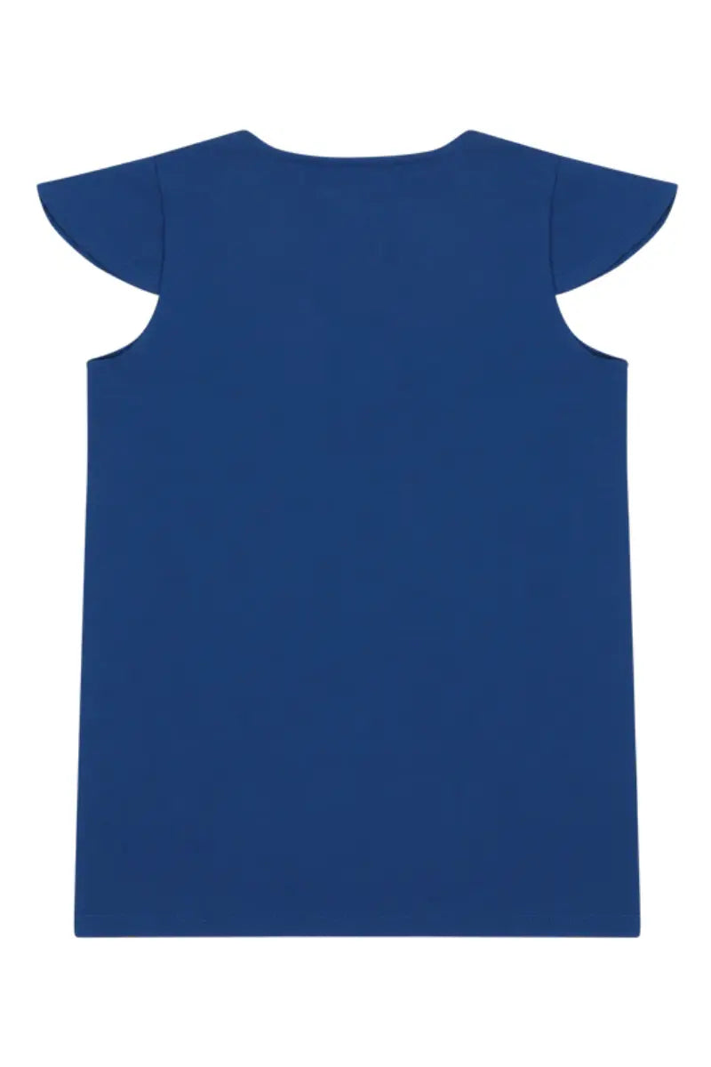 Mixed Up Clothing Girls Burda Tunic & Short Set - Sodalite Blue/Jacquard Stripe