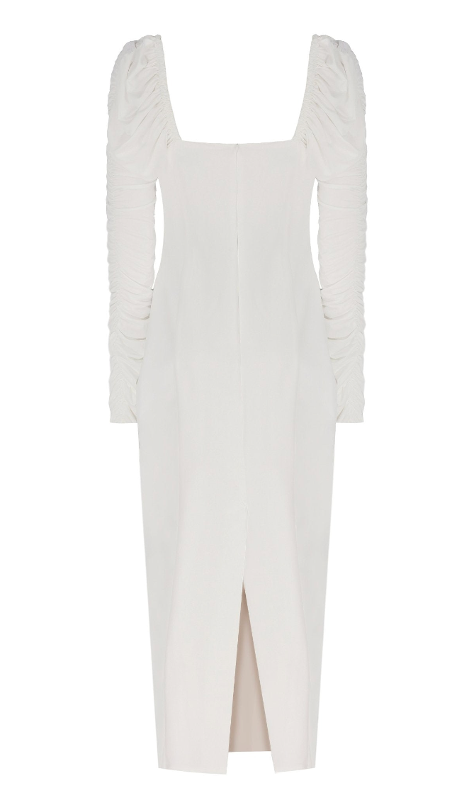 Ruched Sleeves Bodycon Dress