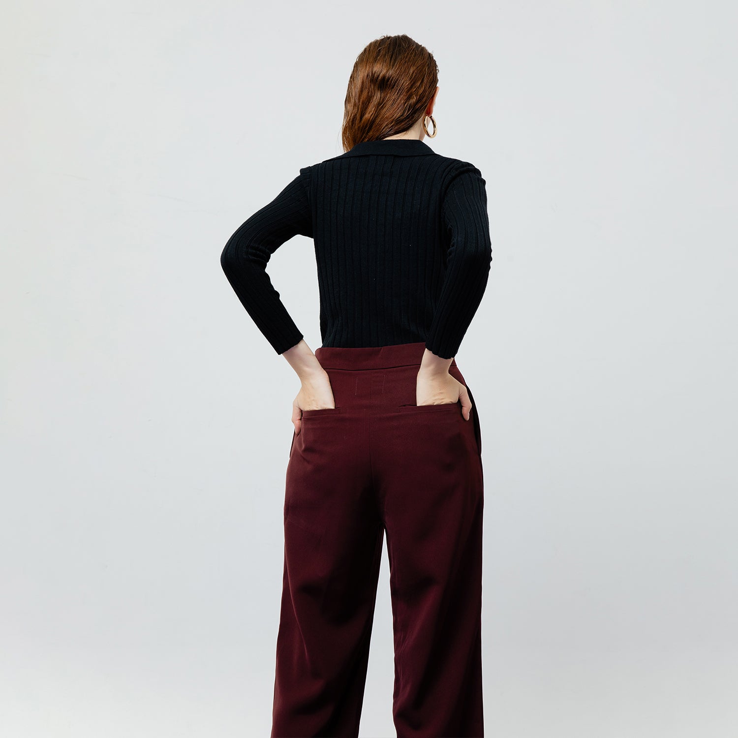 ZOE MAROON TAILORED PANTS