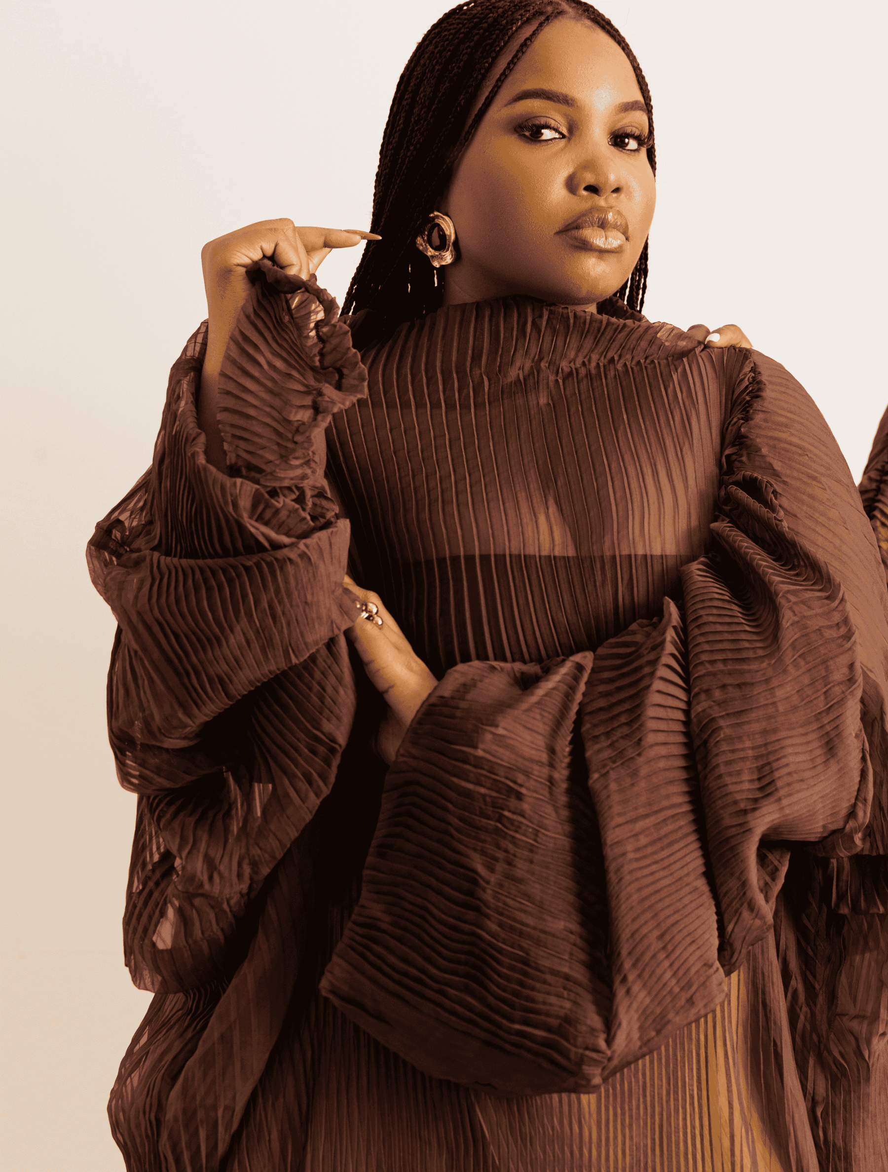 KAHE KAFTAN IN CHOCOLATE BROWN