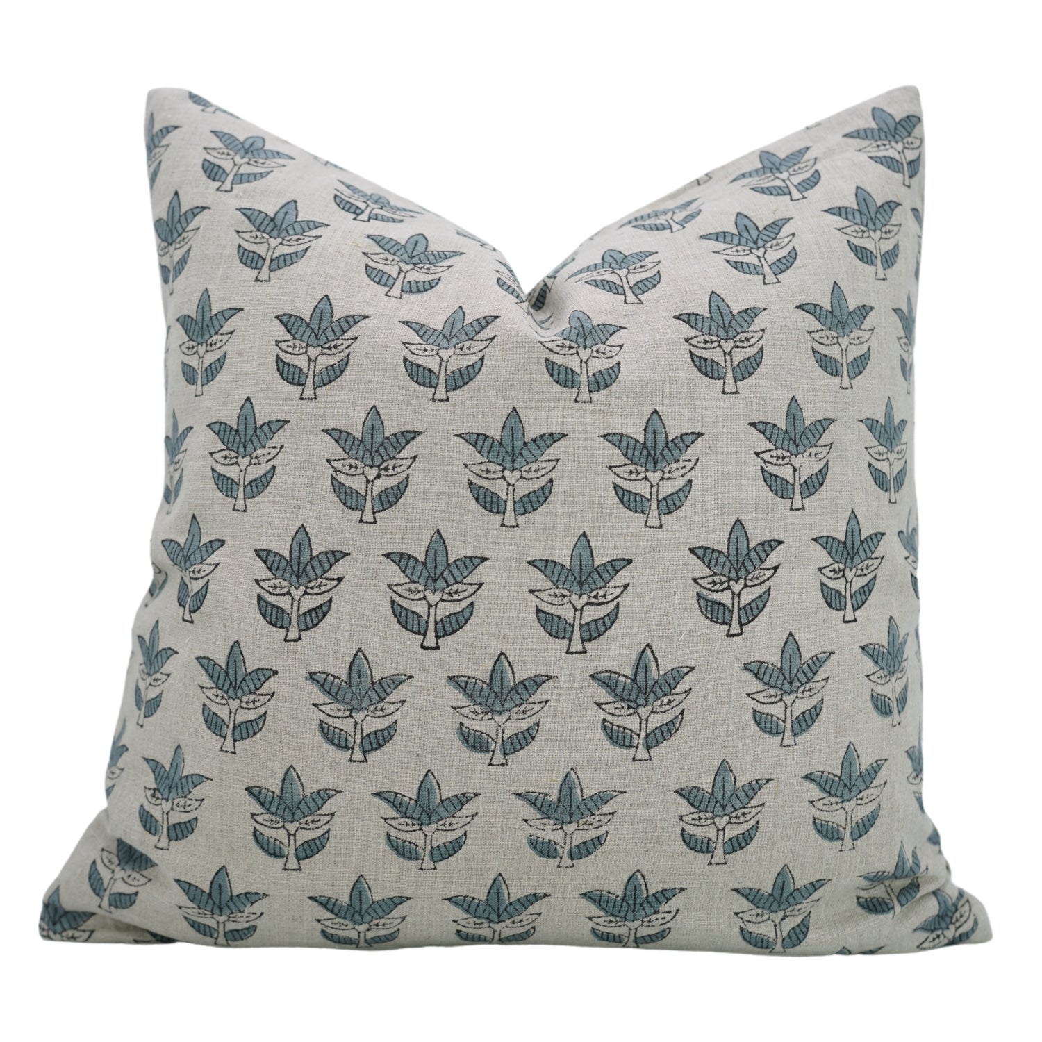 Boho Block Print Pure Linen Cushion Cover - Saat Patti