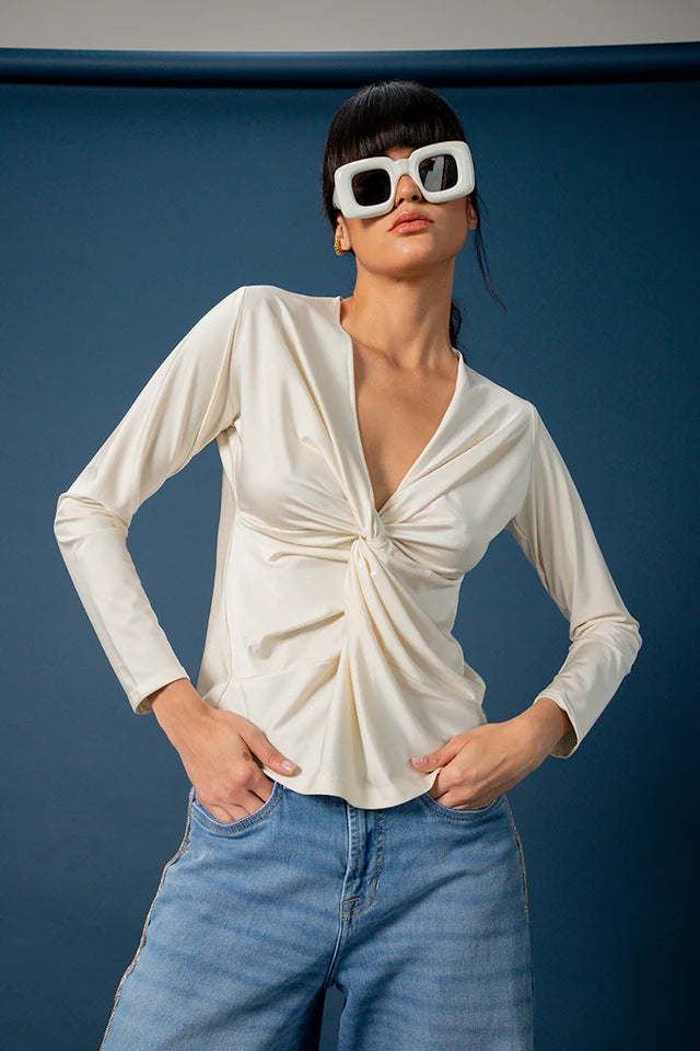 Bone Tie-Front Top