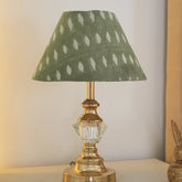 Hand Block Printed Thick Linen Cone Lampshade - Omji