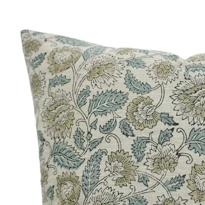 Boho Decor Block  Print Linen Blend Cushion Cover - Mandakini