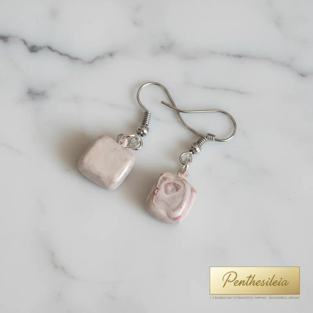 Aurore Hand-painted Square Ceramic Earrings