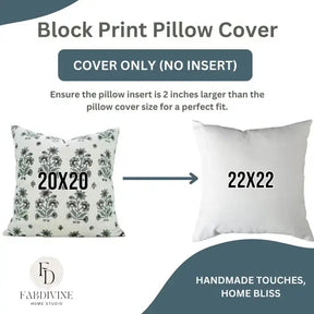 Bohemian Block Printed Design Viscose Linen Pillow Cover - Sadabahar