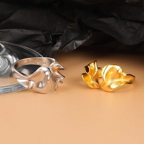 Wave Grain Ring For Women Vintage Fashion Creative Temperament Jewelry Gift Adjustable