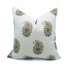 Decorative Block Print Heavy Viscose Linen Pillow Cover- Lakshita