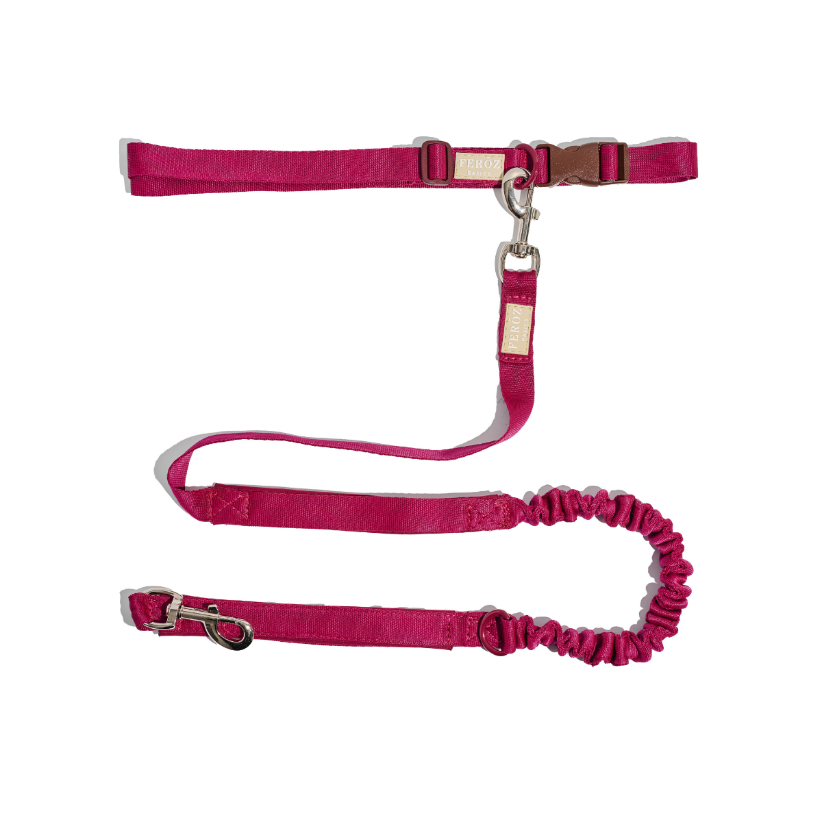 Dog Hands-free Expandable Leash BASIC Ruby