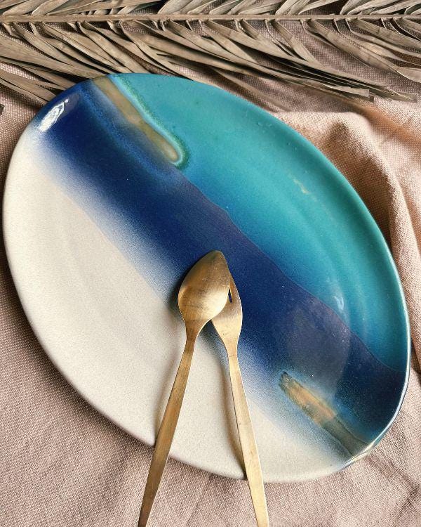 Coastal Skies Oval Serving Platter