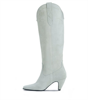 Chic Suede Western Boots Rivet