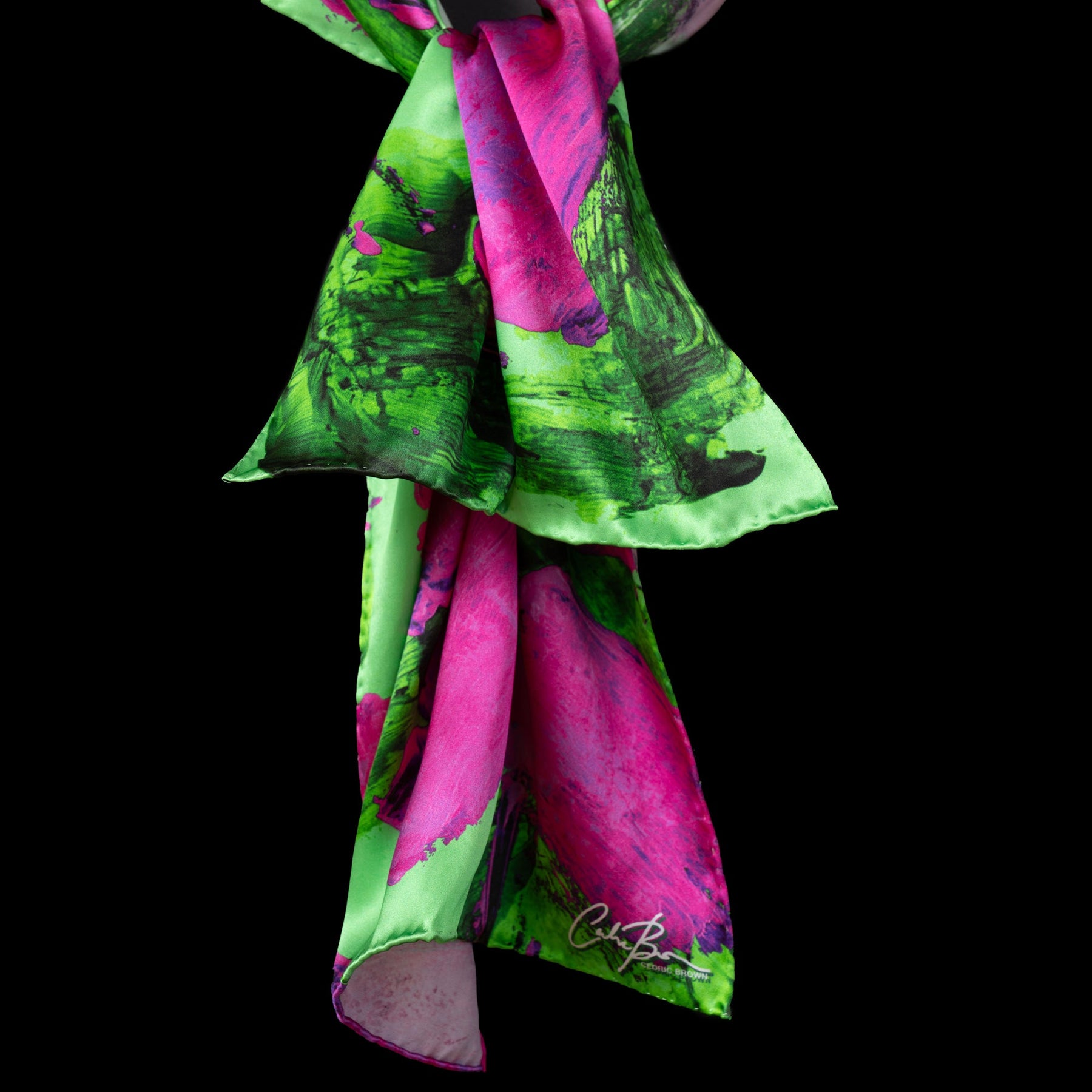 Green Magenta Blocks Oblong Scarf