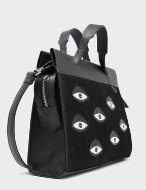 Vali Crossbody Small Leather Bag - Eyes Applique Adjustable Handle