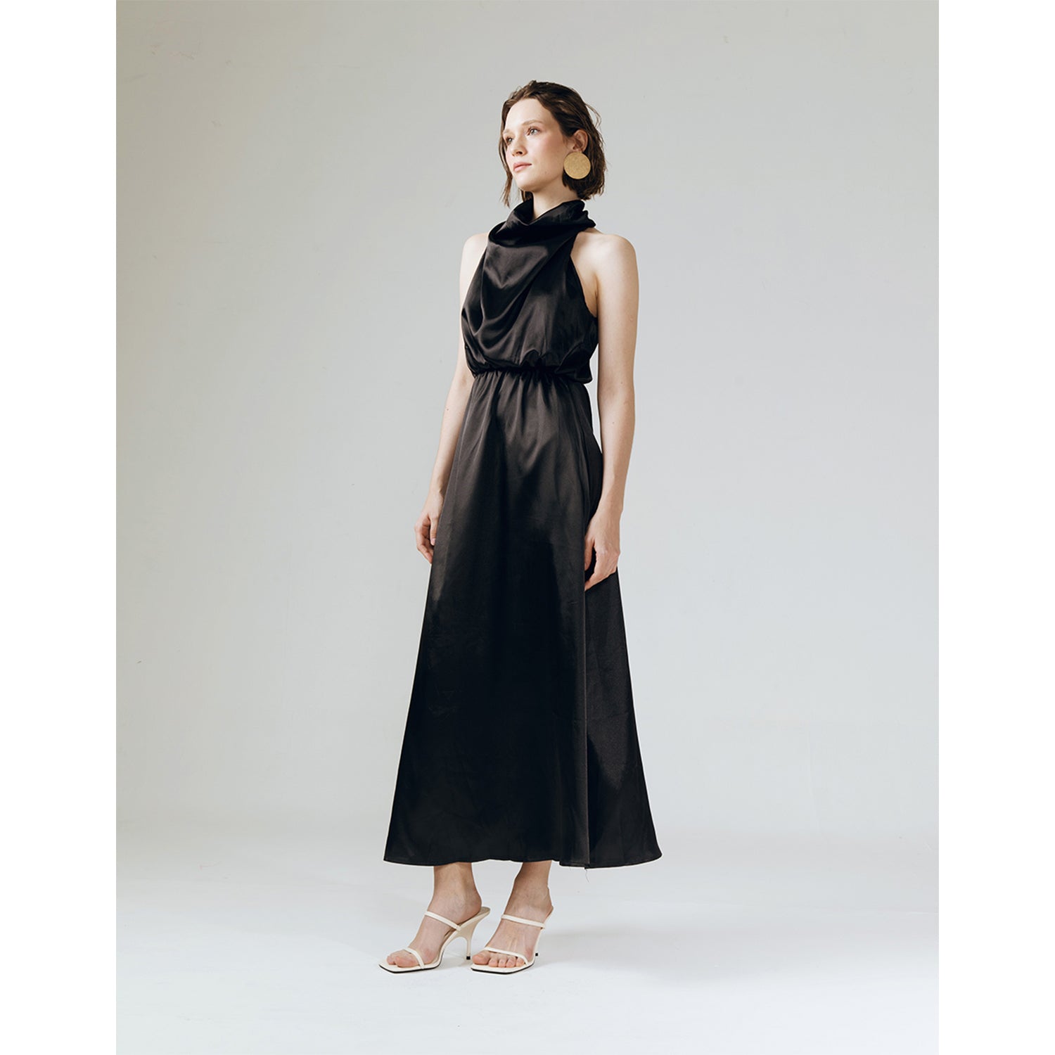 AMELIA RUFFLE NECK DRESS
