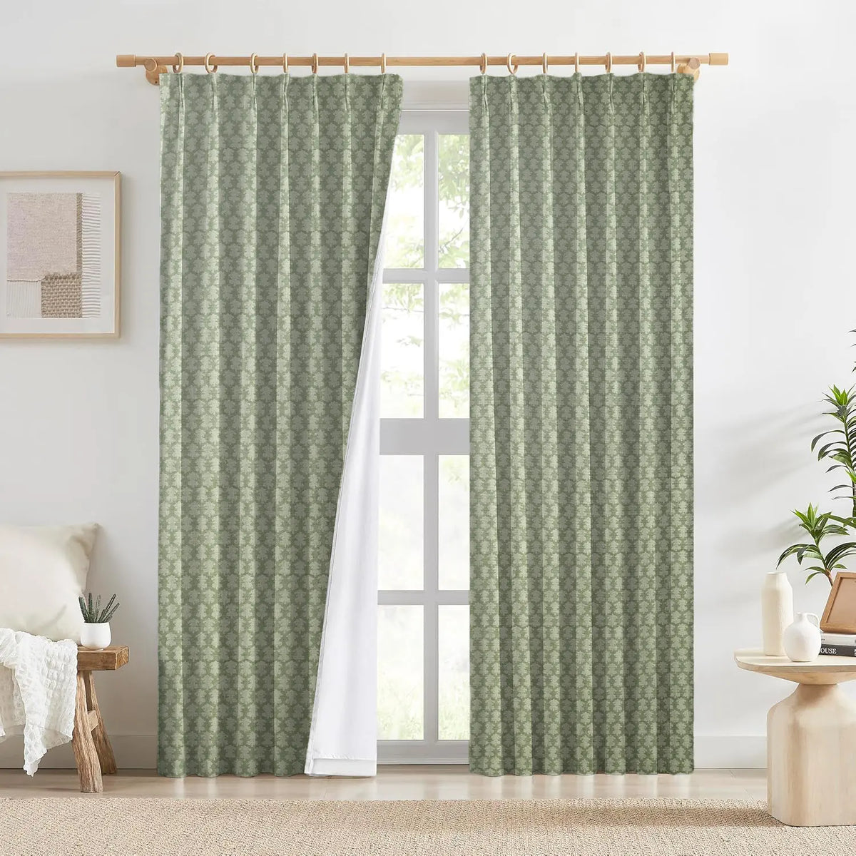 Traditional Design Thick Linen Pleated Curtain - Tarz