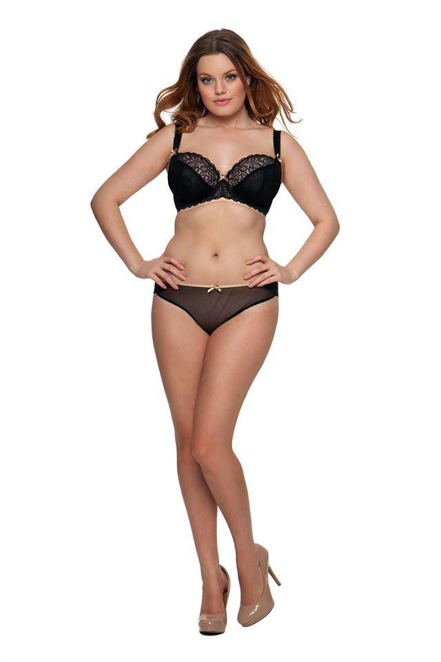 Curvy Kate Ellace Brazilian Brief Black Champagne