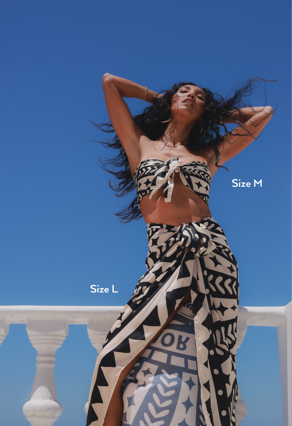 Scarf - Sarong  "Amor Eterno" B&W