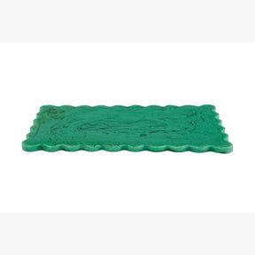 Scallop Rectangular Resin Cheese Board – Mustard , Green , Pink - 14 Inches
