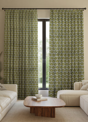 Bohemian Floral Thick Linen Pleated Curtain - Shehnaz