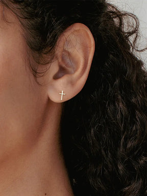 Cross Mini Stud Earring