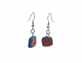 Aurore Hand-painted Square Ceramic Earrings