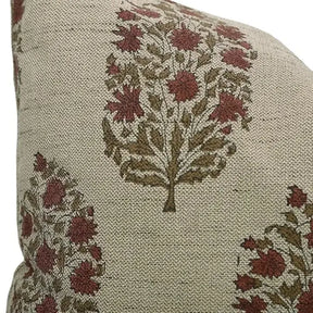 Traditional Block Design Linen Blend Cushion Cover - Virat