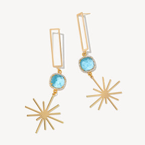 Topaz Celestial Radiance Sunburst Earrings