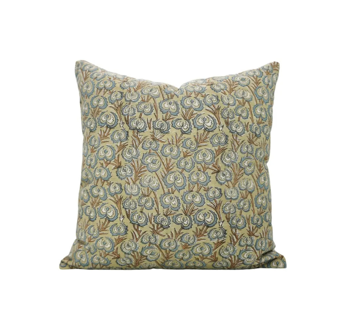 Home Decorative Hand Block Print Viscose Linen Pillow Cover- Heartvine
