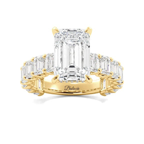 Emerald Cut Engagement Ring With Emerald Cut Side Diamonds