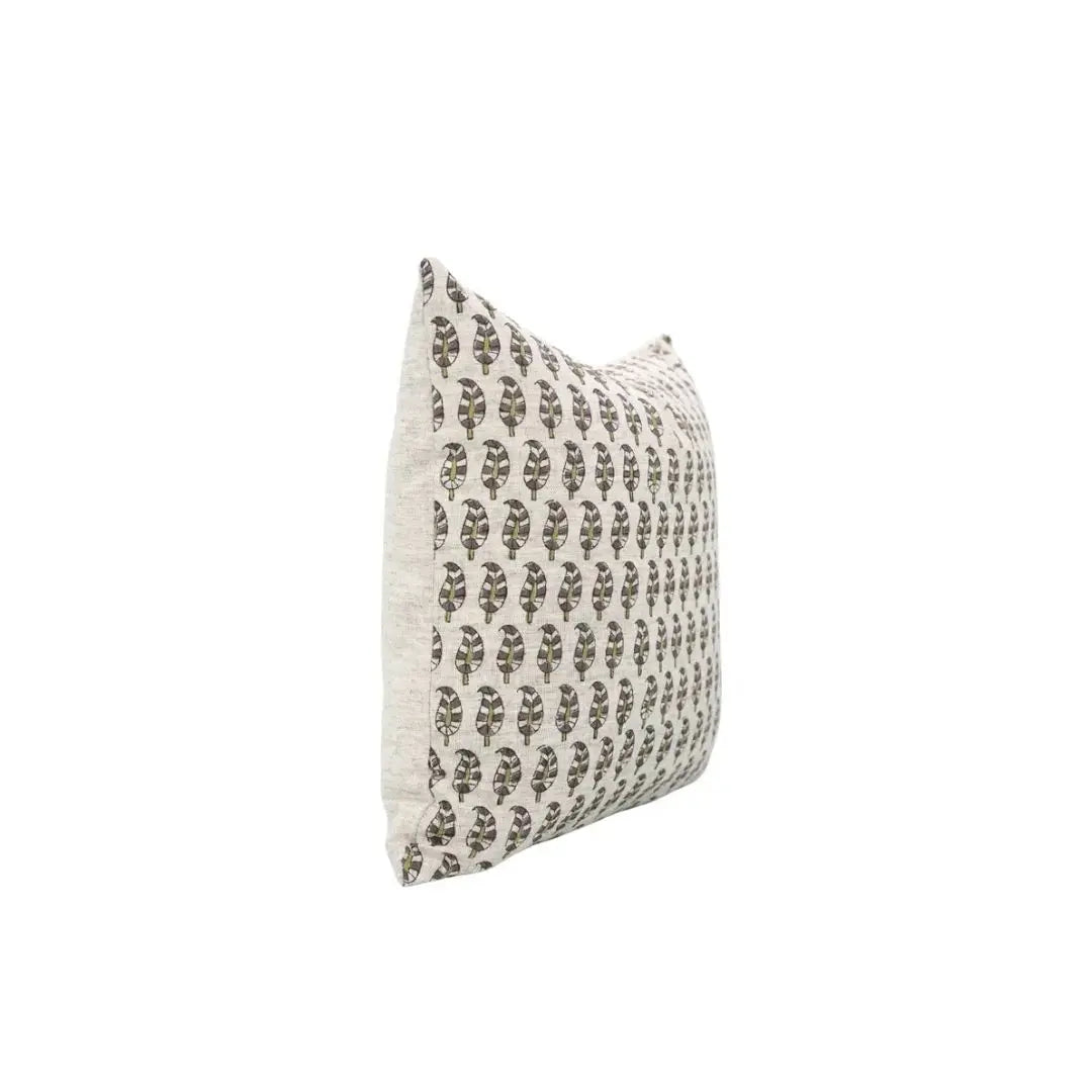 Boho Decor Hand Block Desgin Viscose Linen Cushion Cover - Lil Paisley