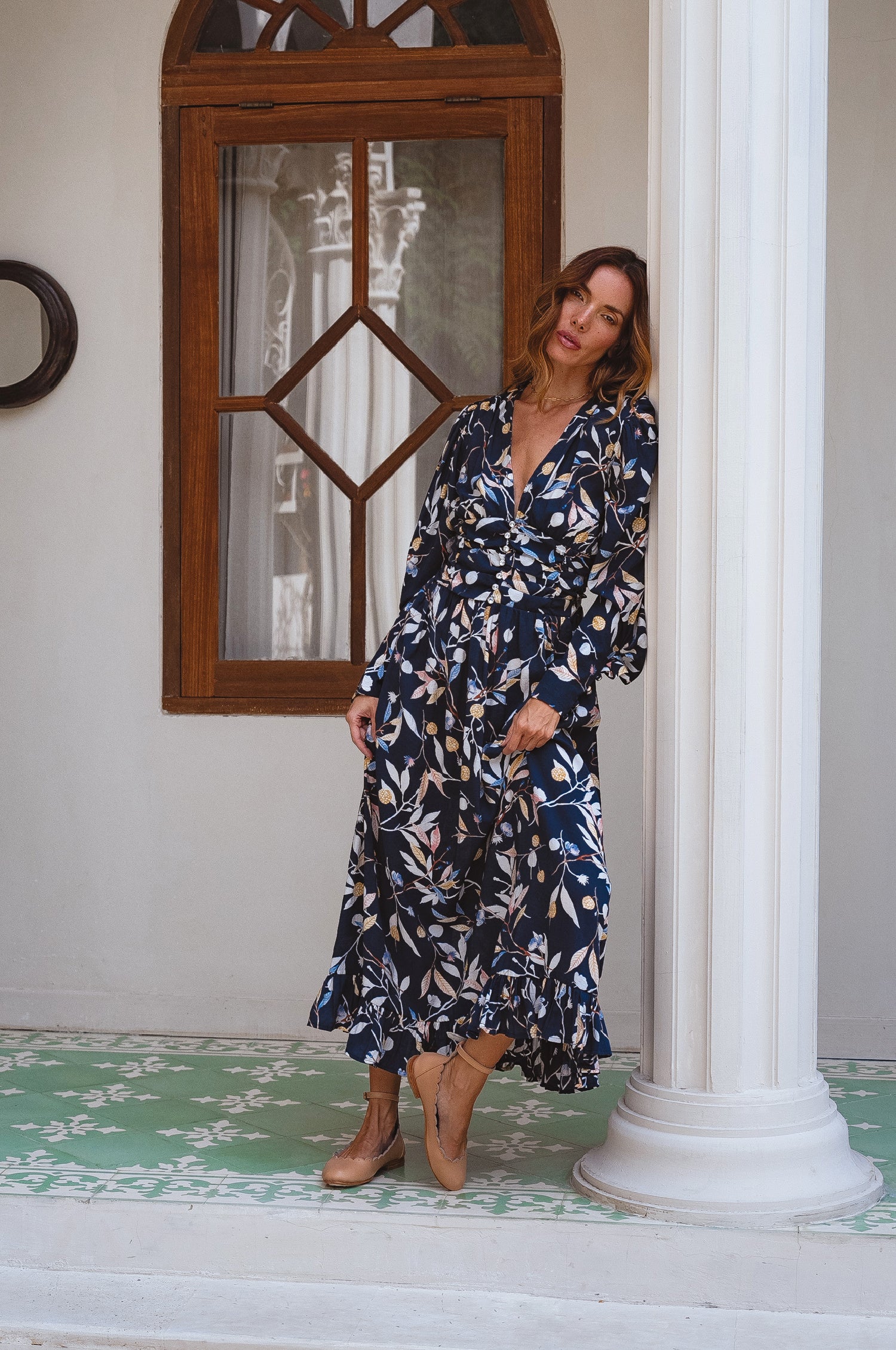 Elise Long Sleeve Maxi Dress - Majorelle