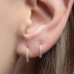 Gold Eight Mm Huggie Hoop Earring