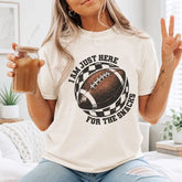 I Am Just Here For The Snacks Football Graphic T-Shirt | Natural Ivory Game Day Cotton Tee