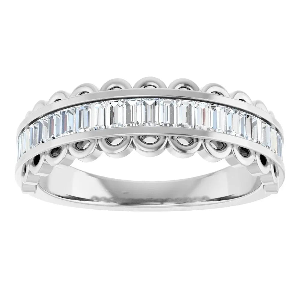 5/8 CT Natural Baguette Diamond Band in 14K Gold