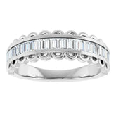 5/8 CT Natural Baguette Diamond Band in 14K Gold
