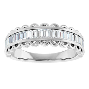 5/8 CT Natural Baguette Diamond Band in 14K Gold