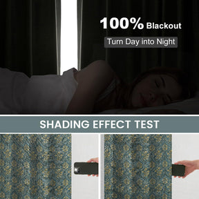 Floral Stylish Hand Block Printed Thick Linen Pleated Curtain-vishal Pusph