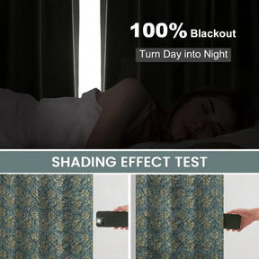Floral Stylish Hand Block Printed Thick Linen Pleated Curtain-vishal Pusph