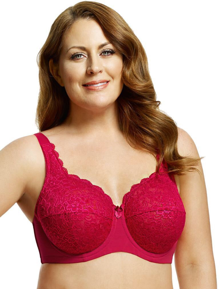 Elila Stretch Lace Full Coverage Underwire Red