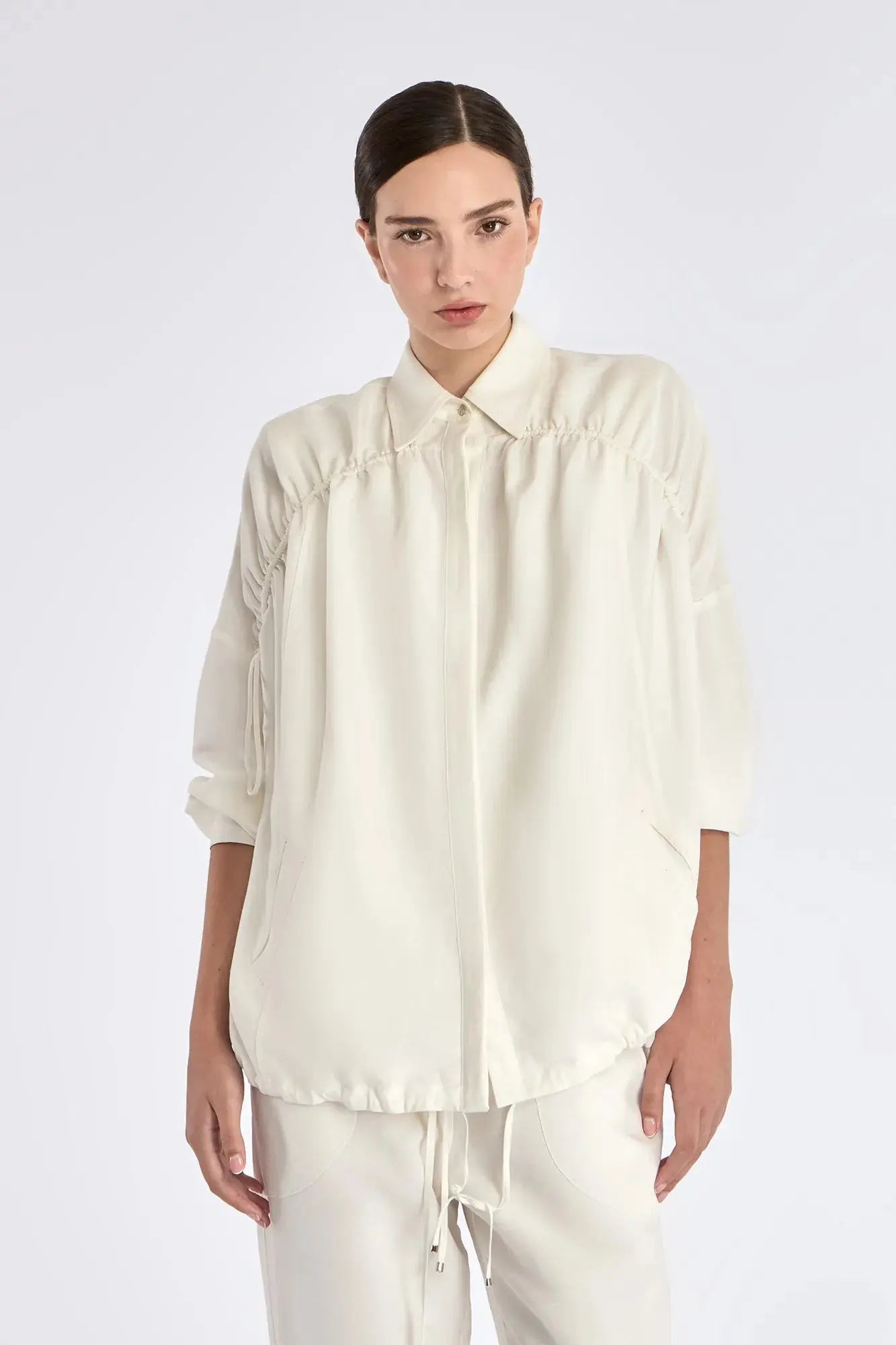 Ailani Linen Blend Jacket | Off White